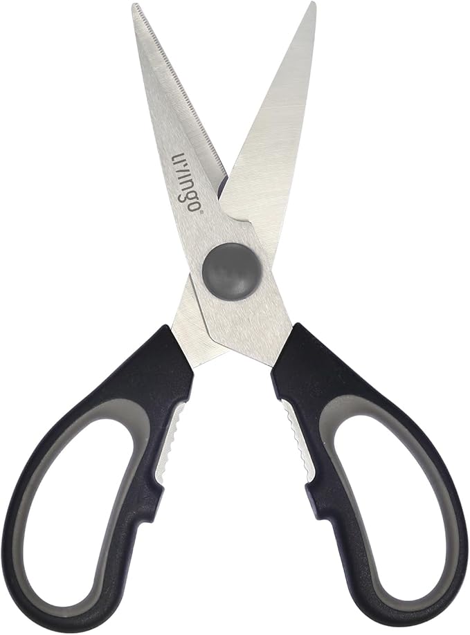 LIVINGO 7.5" Kitchen Scissors All Purpose for Sharp Cutting Small Bones & Vegetables, with Nutcracker Grip Comfortable, Heavy-duty Food Shears for Home Cooking - Image 3