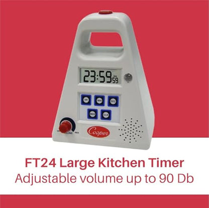 Cooper-Atkins FT24-0-3 Large Single Station Digital Kitchen Timer with Volume Control, 24 Hours Unit Range - Image 2