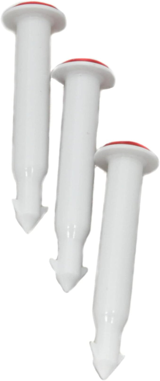 Chef Craft Basic Plastic Pop-up Poultry Thermometer, 2 inches in length 3 piece set, White/Red