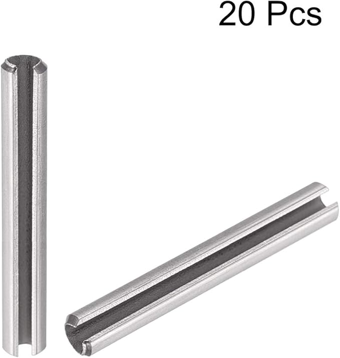 uxcell Slotted Spring Pin - M3 x 30mm 304 Stainless Steel Split Spring Roll Dowel Pins Plain Finish 20Pcs
