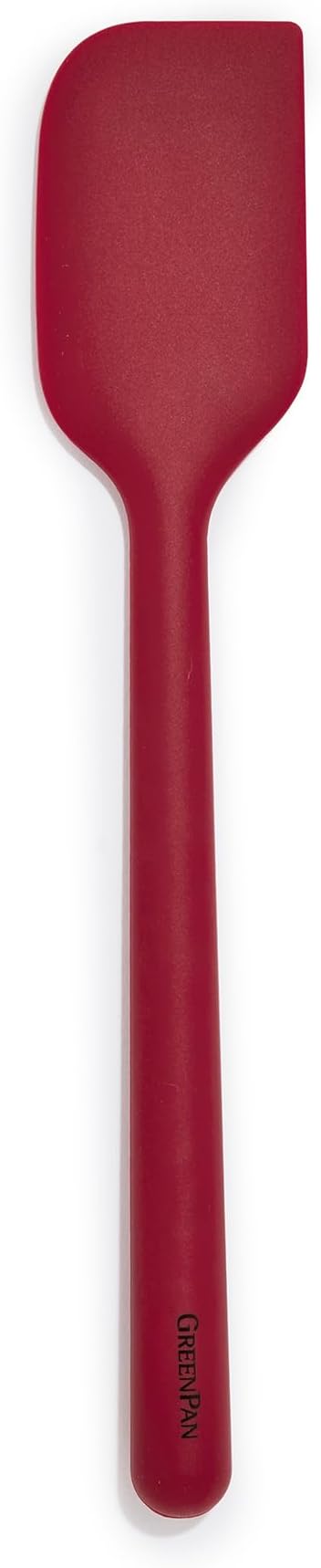 GreenPan Silicone Mixing Spatula, Scraping Baking Cooking Kitchen Utensil, Flexible Rubber Nonstick Cookware, Rigid Steel Core, Heat-Resistant, Anti-Slip Handle, BPA-Free, Dishwasher Safe, Red by GreenPan