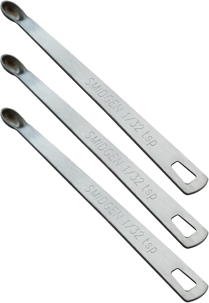3PCS 1/32 Teaspoon(1/32tsp, 0.16ml, Smidgen) Single Tiny Measuring Spoon, Small Individual Stainless Steel Measure Spoons Only by BERYLER