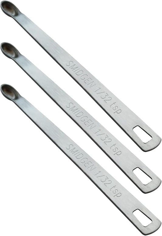 3PCS 1/32 Teaspoon(1/32tsp, 0.16ml, Smidgen) Single Tiny Measuring Spoon, Small Individual Stainless Steel Measure Spoons Only by BERYLER