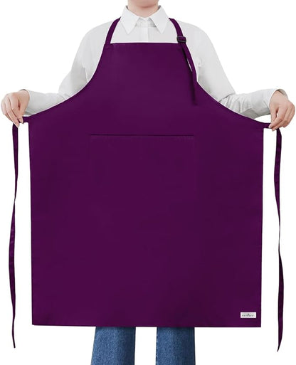 ROTANET Extra Large Apron for Men Adjustable Bib Aprons with 2 Pockets Cooking Kitchen Women Chef Water & Oil Resistant by ROTANET