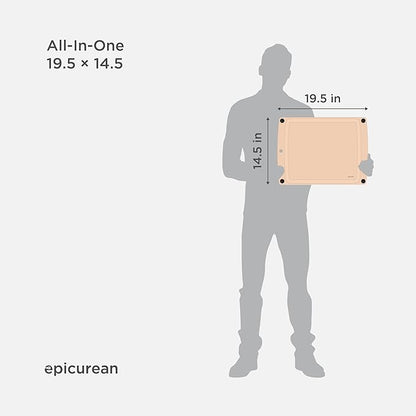 Epicurean All-In-One Cutting Board with Non-Slip Feet and Juice Groove - Non-toxic, Dishwasher Safe,Made in the USA, 19.5" x 14.5", Natural - Image 4