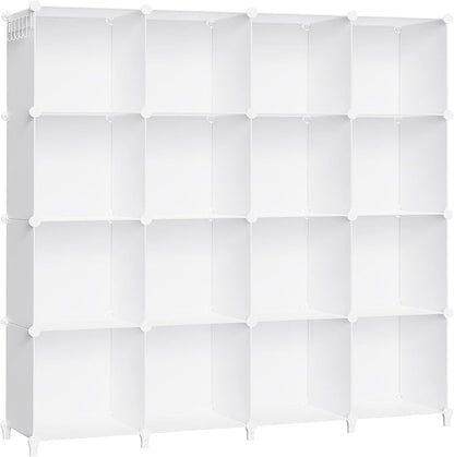 HOMIDEC Closet Organizers and Storage, 16 Cube Storage Organizer, Closet Organizer Bookshelf Cubes Shelves for Clothes, Bedroom, Kids Room, Bathroom, Wardrobe, Garment Racks, White - Image 8