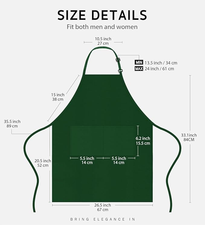Syntus 12 Pack Bib Apron, Unisex Aprons Adjustable Waterdrop Resistant with 2 Pockets Cooking Kitchen Apron for Chef, BBQ Drawing Apron Bulk, Multi-Color - Image 2