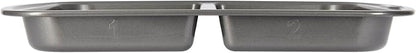GoodCook Everyday Divided Baking Pan 1.5-Inch Deep 2-Section Non-Stick Scratch-Resistant Carbon Steel Construction for Meal Prepping & Sheet Pan Dinners, 11x15-Inch, Gray