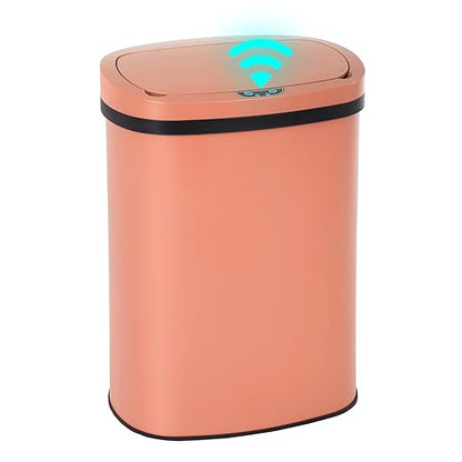 PayLessHere | 13 Gallon Stainless Steel Trash Can | Pink | Automatic Touchless Lid with Motion Sensor | Kitchen Garbage Can with Waterproof Design | for Home, Office, Bathroom | Pack of 1 by PayLessHere