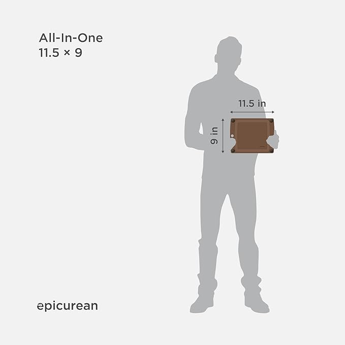 Epicurean All-In-One Cutting Board with Non-Slip Feet and Juice Groove - Non-toxic, Dishwasher Safe, Made in the USA, 11.5" x 9", Nutmeg - Image 3