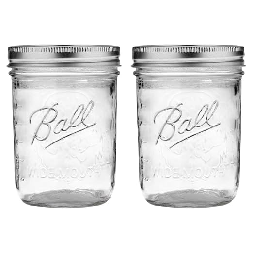 Ball Jar with Lid and Band - Pick Your Size and Color (Clear, Wide Mouth Pint - 16 oz.) Pack Of 2 by BallJar