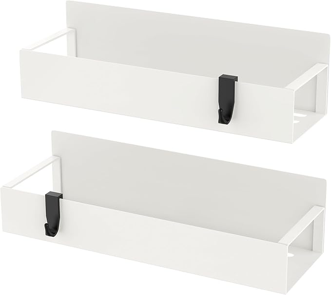 HuggieGems 2 Pack Magnetic Spice Storage Rack Organizer for Refrigerator and Oven, Cream White Fridge Organizers and Storage - Image 6