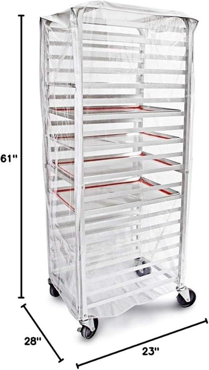 New Star Foodservice 36565 Commercial-Grade Sheet Pan/Bun Pan Rack Cover, Plastic, 20-Tier, 28" L x 23" W x 61" H, Clear - Image 6