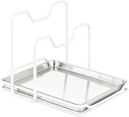 Pot Lid Holder While Cooking, 304 Stainless Steel Spoon Rest with Lid Holder for Countertop, Multifunctional Pan Lid Storage and Utensil Organizer for Stove Top