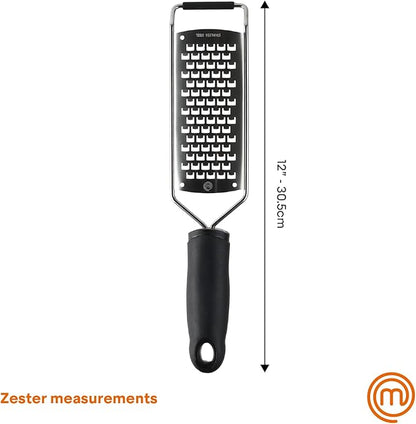 MasterChef Cheese Grater Handheld, Kitchen Food Shredder Tool for Grating Parmesan, Garlic, Ginger etc, Small Flat Zester Grater, Stainless Steel with Non Slip Rubber Foot and Easy Grip Handle - Image 7