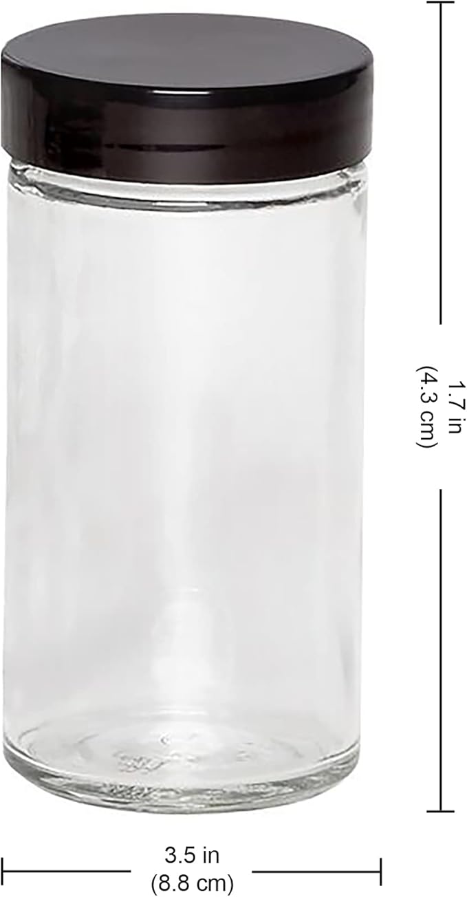 Kamenstein 5244227 Empty Jars With Black Cap, 3-Ounce (Pack of 48) - Image 4
