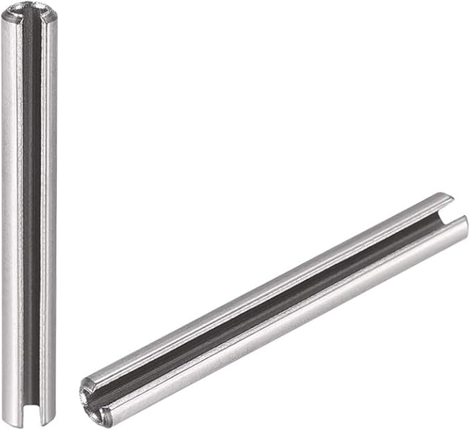 uxcell Slotted Spring Pin - M2 x 25mm 304 Stainless Steel Split Spring Roll Dowel Pins Plain Finish 20Pcs
