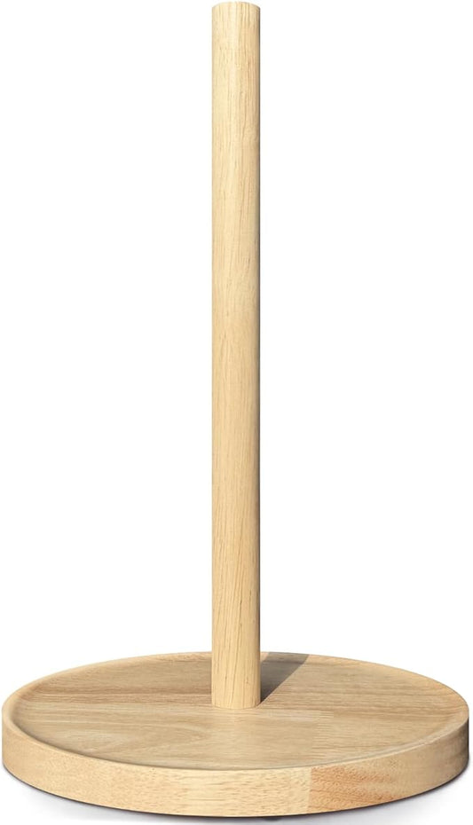 NESAPTO Paper Towel Holder Countertop, Wooden Freestanding Paper Towel Stand for Modern Farmhouse & Cottagecore Decor, Kitchen Bathroom Essential, Natural Color by NESAPTO