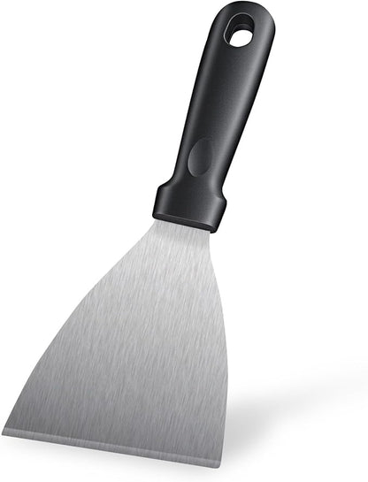 Griddle Scraper，Stainless Steel Grill Scraper,Slant Edge Metal Spatula for Teppanyaki Flat Top BBQ,Grill Cooking,Frying Steak Pork Chop Chicken Chop,Dishwasher Safe by Unknown