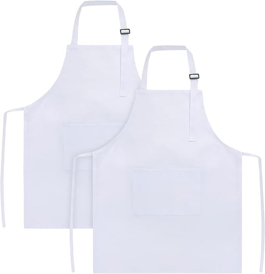 SINLAND Kids Apron with Pocket 2 Pack Children Chef Apron for Cooking Baking Painting
