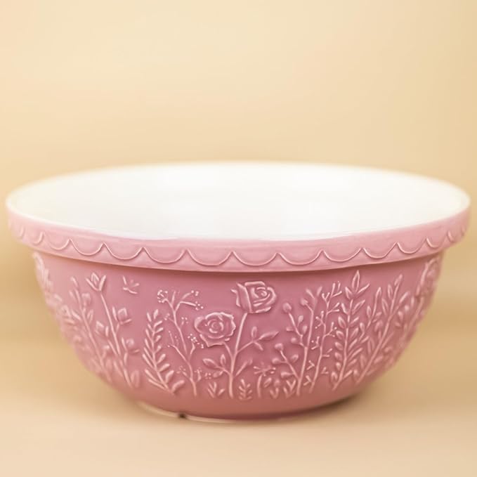 Mason Cash In The Meadow S12 (4.25 Qt) Mixing Bowl | Rose (Pink) - Image 2
