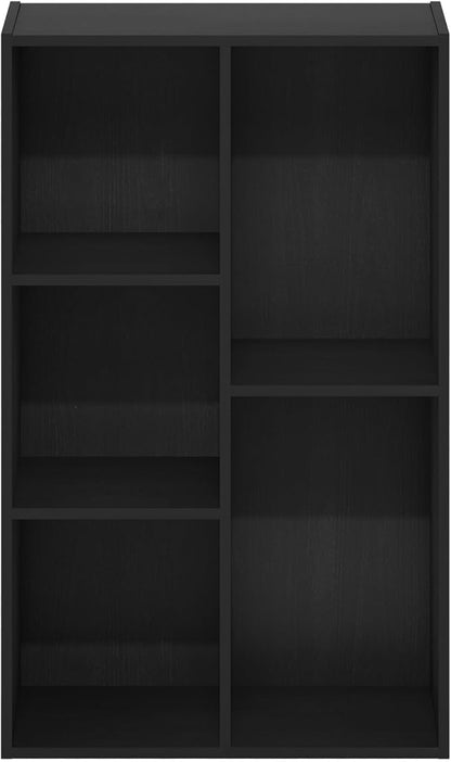 Furinno LUDER Book Shelf, 5-Cube Bookshelf, Reversible Bookcase, 9.4 x 19.5 x 31.5, Easy Assembly, for Living Room, Bedroom, Home Office, Blackwood - Image 7