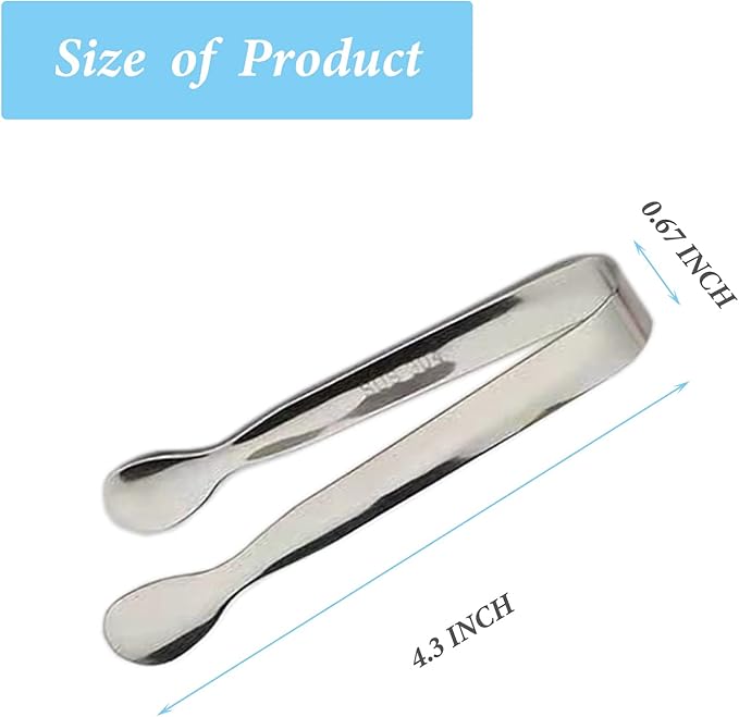 12PCS Ice Tongs Mini Sugar Tongs 4.25Inch Stainless Steel Small Serving Tong, Small Kitchen Tong for Appetizers,Tea Party, Coffee Bar, Desserts (Silver-12pcs) - Image 3