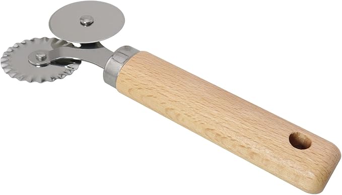 Stainless Steel Pastry Double Cutter Wheel 360 Degree Rolling Embossing Wheel Pasta Cutter Dough Scalloper Grid Roller Pizza Maker Pie Tool Kitchen Baking Utensils