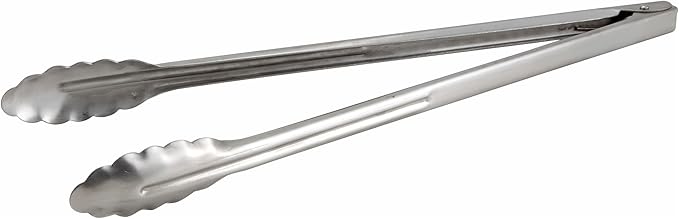 Winco Coiled Spring Extra Heavyweight Stainless Steel Utility Tong, 16-Inch by Winco