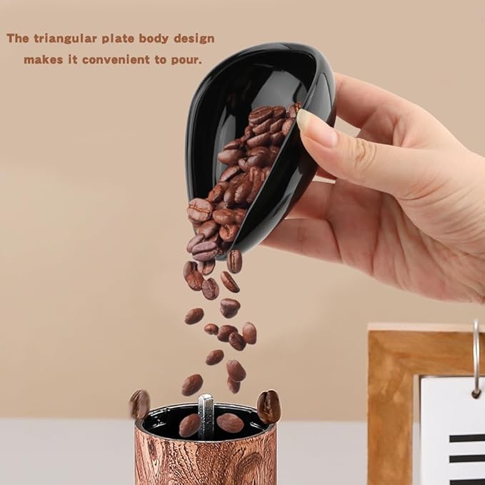 Coffee Bean Dosing Cup,Wood/Ceramic Coffee Dosing Tray Coffees Bean Weighing Tray Weigh Coffees Beans Container,with Spray Bottle Measuring Spoon For Coffe e Or Tea - Image 3