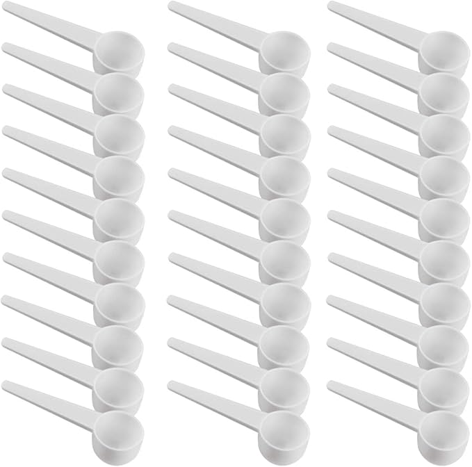 Twdrer 40-Piece 15ml (15cc) Food Grade Plastic Measuring Spoons & Coffee Scoops with Long Handle - Precise Measurement for Coffee, Baking, Spices, Protein Powder, Cooking Essentials