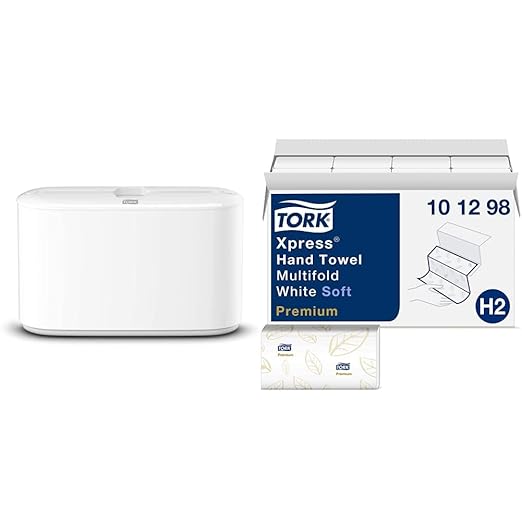 Tork Xpress Paper Towel Dispenser and Tork Extra Soft Multifold Hand Towels (16 Packs) by Tork