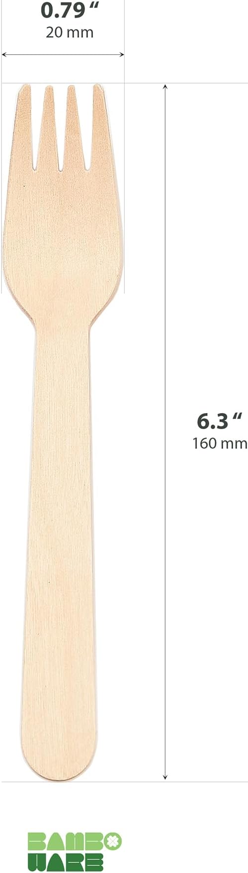 Wooden Forks 1000 Pieces Bulk Pack | Heavy-Duty Natural Birch Wood Disposable Forks | Eco-Friendly, Sturdy & Plastic-Free for Catering and Large Events - Image 2