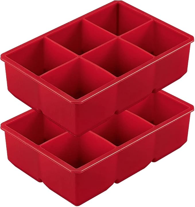 Houdini Large Cube Silicone Tray Ice Mold, 2 pack, RED, 5257595 - Image 3