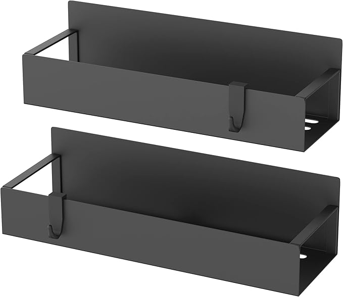 HuggieGems 2 Pack Magnetic Spice Storage Rack Organizer for Refrigerator and Oven, Black Fridge Organizers and Storage - Image 5