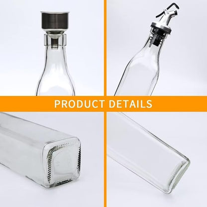 Salzesfalls 8 Pack 17oz Olive Oil Dispenser Bottle,Oil Dispenser for Kitchen, Cooking Oil Dispenser,Vinegar Cruet Bottle,Clear Cruet with Pourers and Corks - Image 3