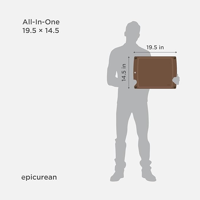 Epicurean All-In-One Cutting Board with Non-Slip Feet and Juice Groove - Non-toxic, Dishwasher Safe,Made in the USA, 19.5" x 14.5", Nutmeg - Image 3