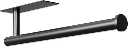 Paper Towel Holder, Improved Premium Paper Towel Holder Under Cabinet, Stainless Steel Paper Towel Holders Rack for Kitchen, Bathroom, Pantry, Fridge, Adhesive or Drilling, Black by Unknown