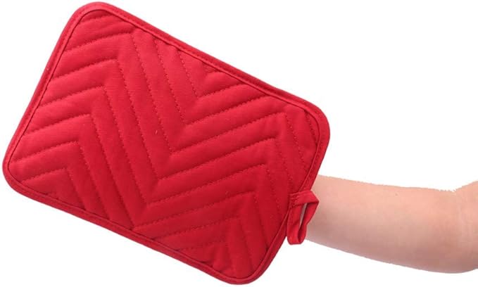 Anyi Pot Holders for Kitchen Heat Resistant, Cotton Hot Pads for Counter Table, Red Kitchen Pot Holders with Pocket - Image 3