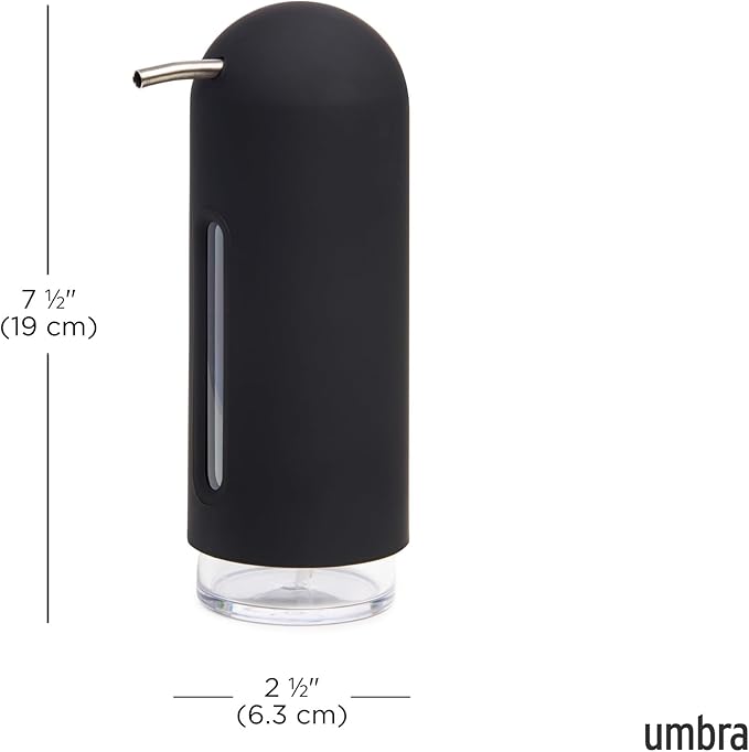 Umbra Penguin 12 oz (355 ml) Soap Pump, Kitchen Soap Dispenser, Also Works with Hand Sanitizer, Black - Image 3