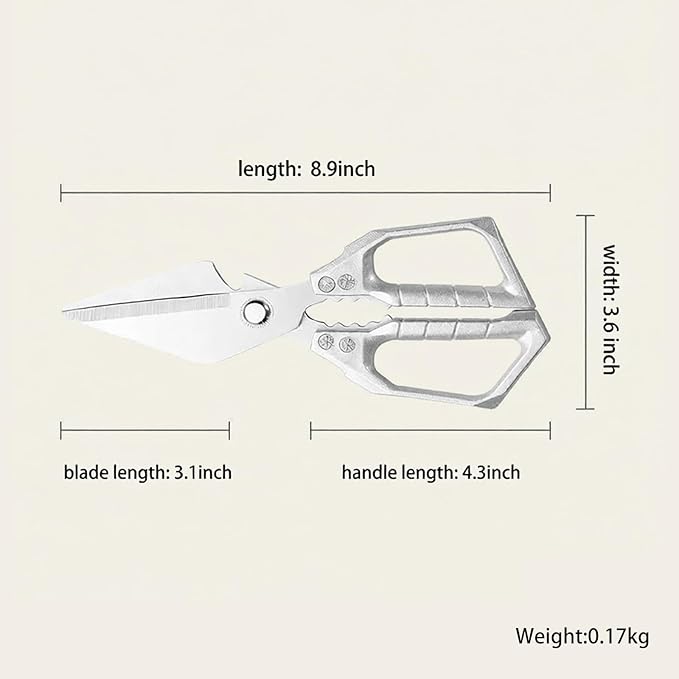 Scissors all Purpose, Stainless Steel Heavy Duty Kitchen Shears, Meat Scissors Heavy Duty Sharp Shears, Poultry Shears Bone Cutting (Sliver)