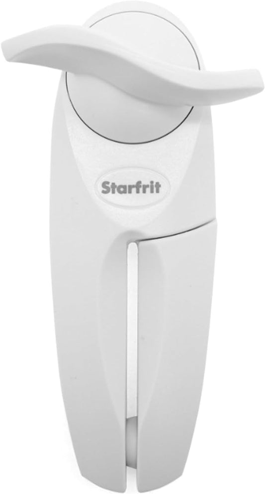Starfrit Little Beaver Can Opener - Safe - Holds and Leaves No Sharp Edges on Lid - Comfort Grip - 3 year warranty - White by Starfrit