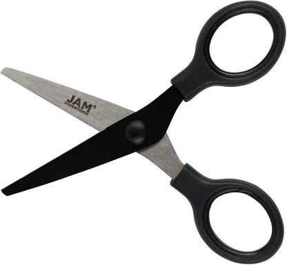 JAM PAPER Multi-Purpose Mini Scissors - 5 Inch - Black - Soft Grip & Stainless Steel Precision Blades - Sold Individually - Image 2