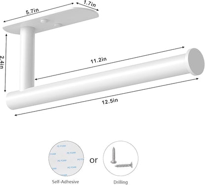VAEHOLD Self Adhesive Paper Towel Holder Under Cabinet Mount, Wall Mounted Paper Towel Roll Holder for Kitchen, Bathroom, Wall - Stainless Steel (White) - Image 4