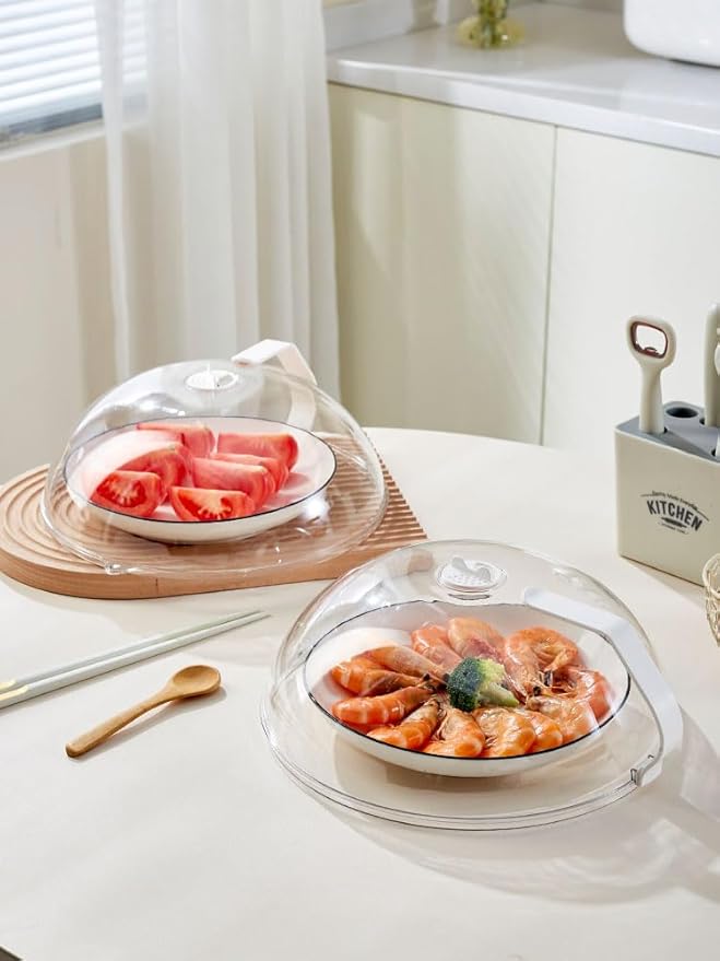 Microwave Splatter Cover for Food,Clear Microwave Splash Guard Cooker lid with Handle,BPA-Free,Soft Plastic - Image 6