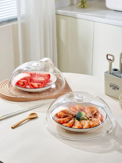 Microwave Splatter Cover for Food,Clear Microwave Splash Guard Cooker lid with Handle,BPA-Free,Soft Plastic - Image 6