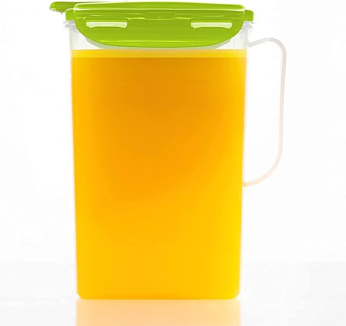 LocknLock Aqua Fridge Door Water Jug | Clear Pitcher | BPA Free Plastic Pitcher with Lid | 2 Quart Pitcher with Lid for Water, Juice, Tea & More Beverages, Green by LocknLock