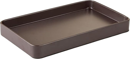 mDesign Modern Decorative Metal Guest Hand Towel Tray Holder Organizer for Disposable Paper Napkins, Jewelry, Makeup - Bathroom Vanity Sink Counter Organization - Unity Collection - Matte Brown