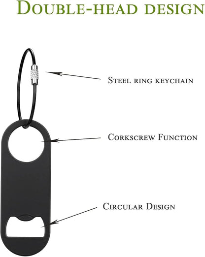 5 PACK Stainless Steel Flat Bottle Opener with Keychain- Bar Key-Beer Bottle Opener for Kitchen, Bar or Restaurant（Black） - Image 3