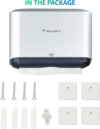 Trifold Hand Towel Dispenser for Bathroom - C Fold Paper Towel Dispenser Wall Mount with No-Hole Adhesive Installation, Compact 200 Sheets Large Capacity for Home, Apartment & RV - Image 6